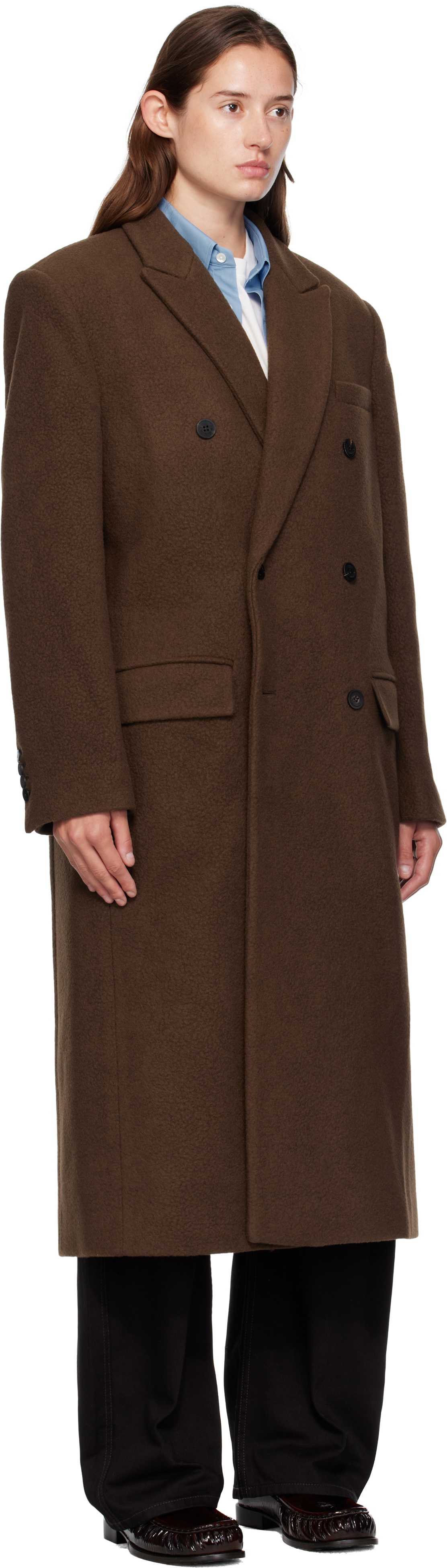 LE17SEPTEMBRE Brown Double Breasted Long Coat