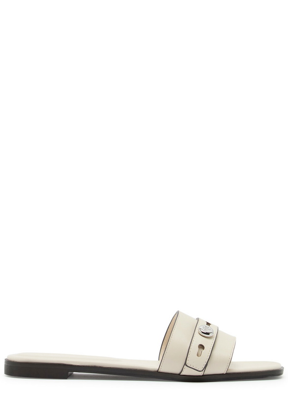 Photo: Tory Burch Romy Leather Sliders White