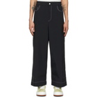 Sunnei Black Nylon Elastic Trousers