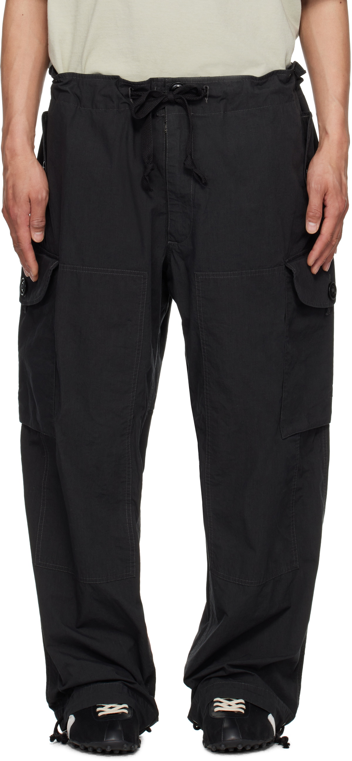 Maison Margiela Black Drawstring Cargo Pants Maison Margiela