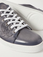 Berluti - Scritto Metallic Venezia Leather Sneakers - Gray