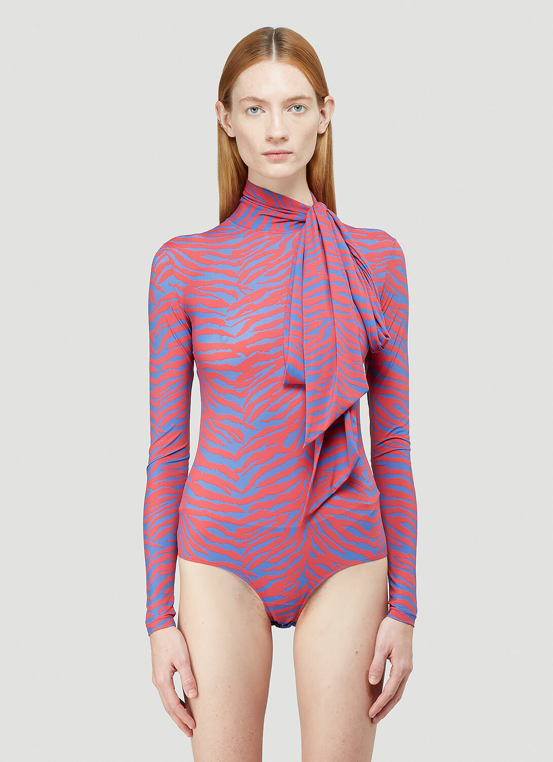 MM6 Maison Margiela Zebra-Print Bodysuit