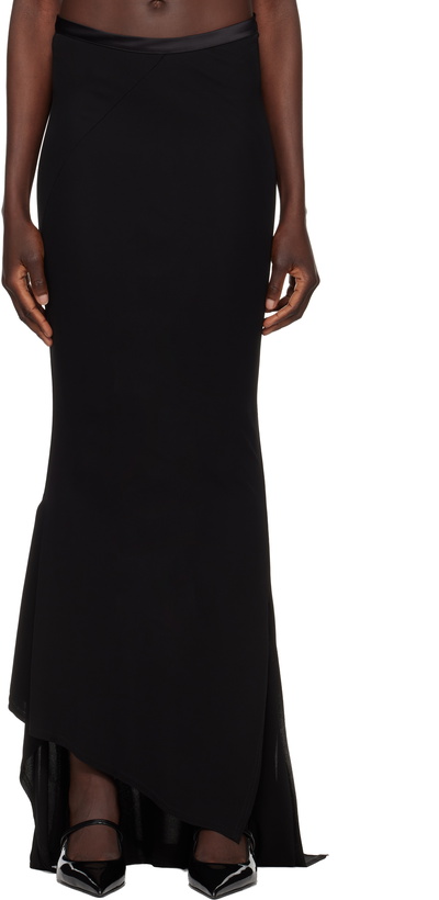 Photo: AARON ESH Black Fishtail Maxi Skirt