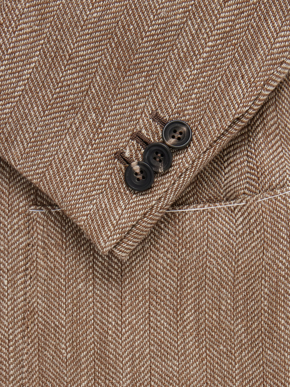 J. Mueser - Herrinbone Linen Blazer - Brown