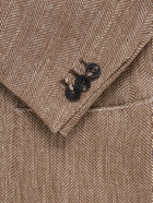 J. Mueser - Herrinbone Linen Blazer - Brown