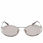 Miu Miu Eyewear Women's 52YS Sunglasses in Silver/Ivory Mirror 