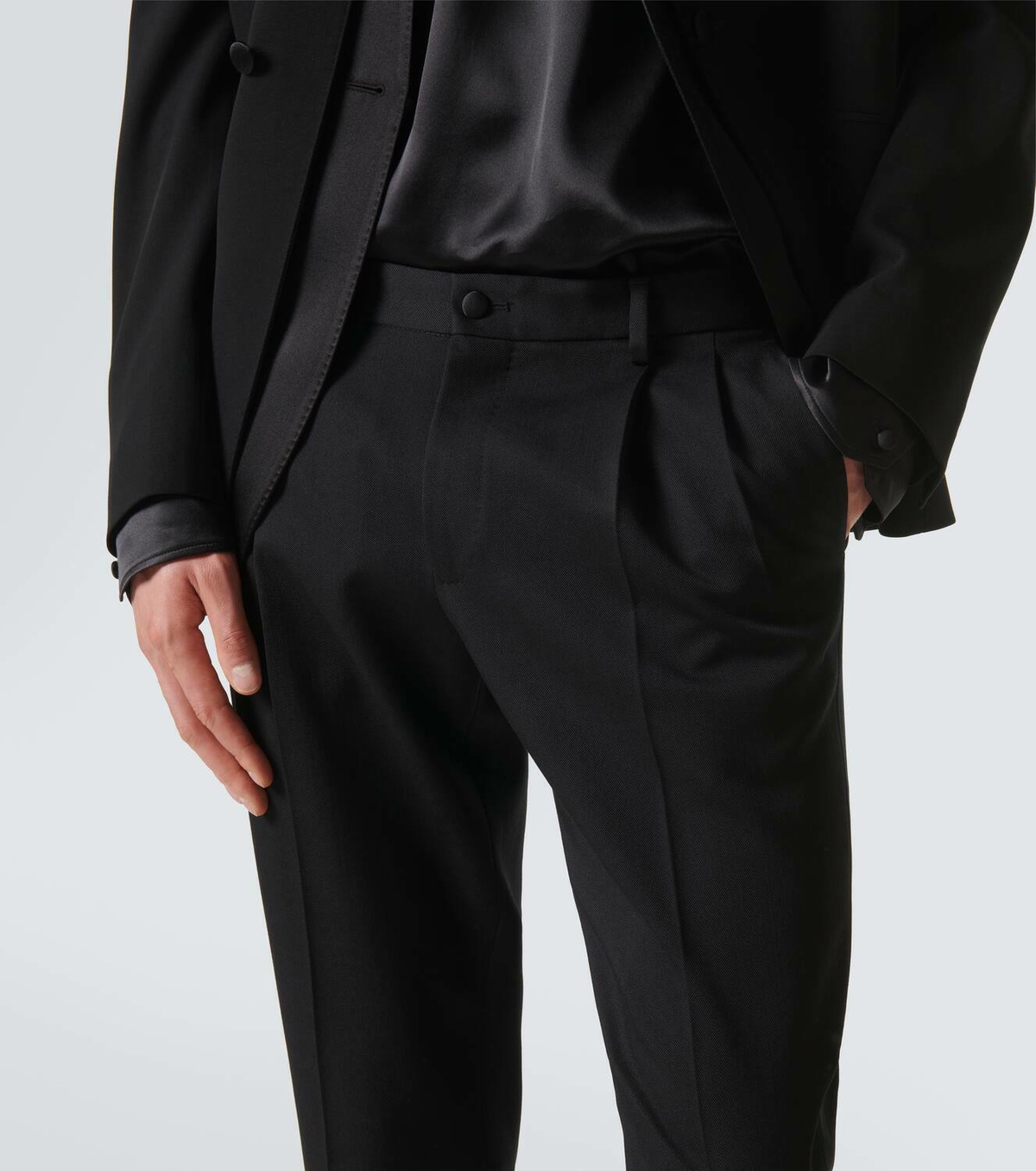 Dolce&Gabbana Wool-blend gabardine tuxedo pants
