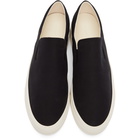 The Row Black and Off-White Dean Slip-On Sneakers