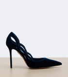 Aquazzura Contour velvet pumps