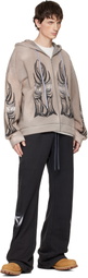 Who Decides War Taupe Winged Zip Up Hoodie