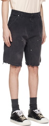 Maison Margiela Gray Stud Denim Shorts