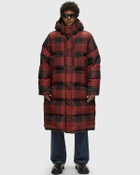 Woolrich Black Label   Buffalo Check Long Parka Red Parkas