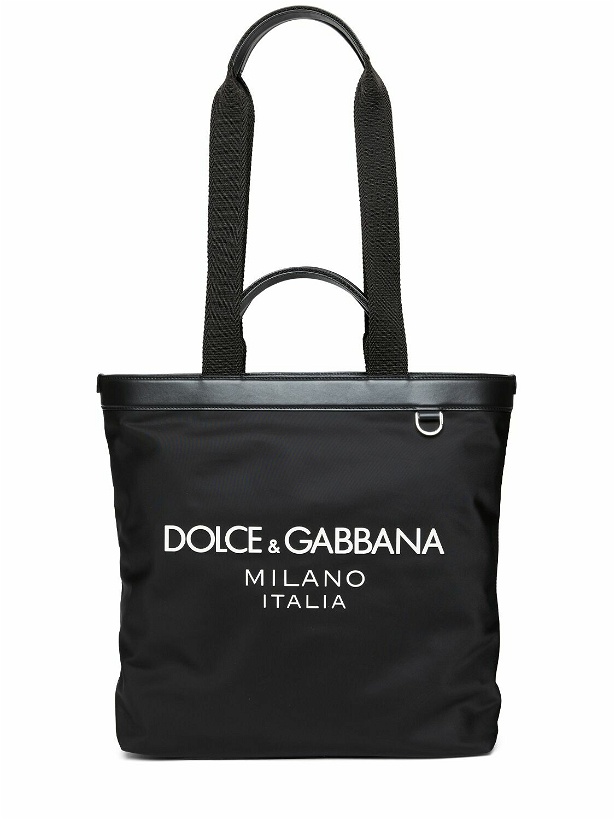 Photo: DOLCE & GABBANA - Rubberized Logo Nylon Tote Bag