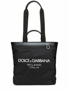 DOLCE & GABBANA - Rubberized Logo Nylon Tote Bag