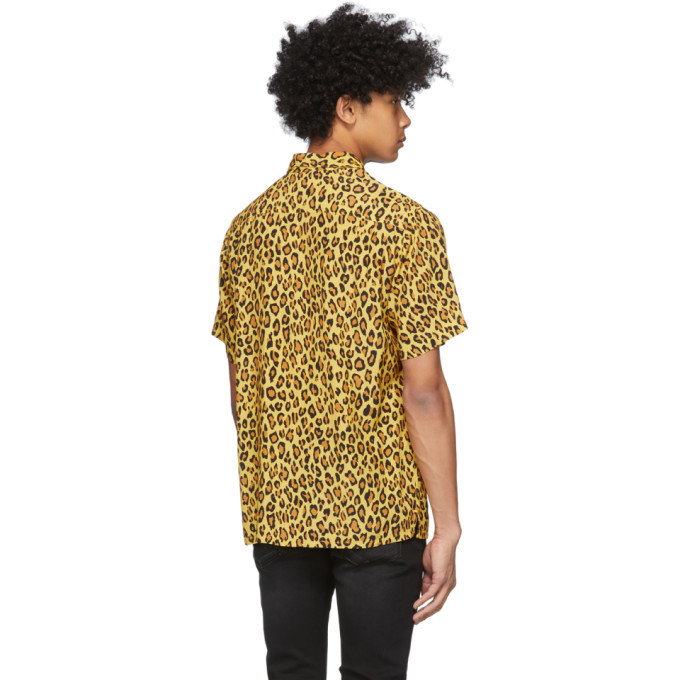 R13 Yellow and Black Leopard Tony Shirt R13