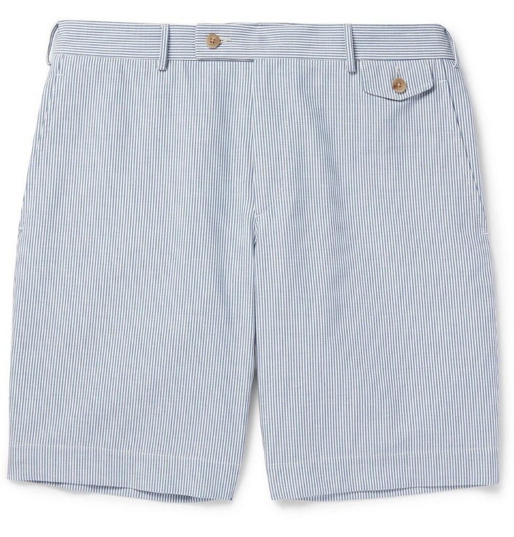 Photo: Boglioli - Striped Cotton Bermuda Shorts - Men - Blue