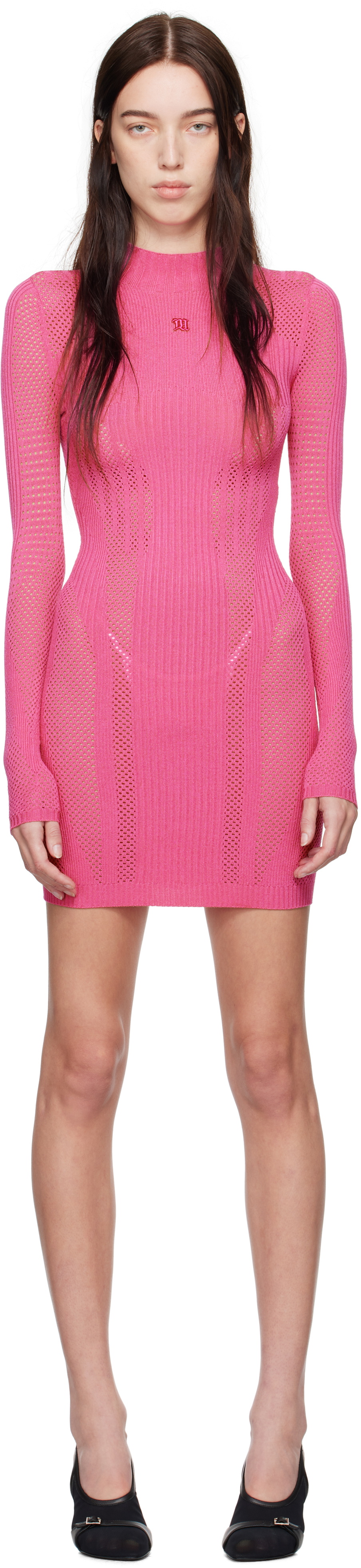 MISBHV Pink Bianca Knitted Mesh Minidress MISBHV