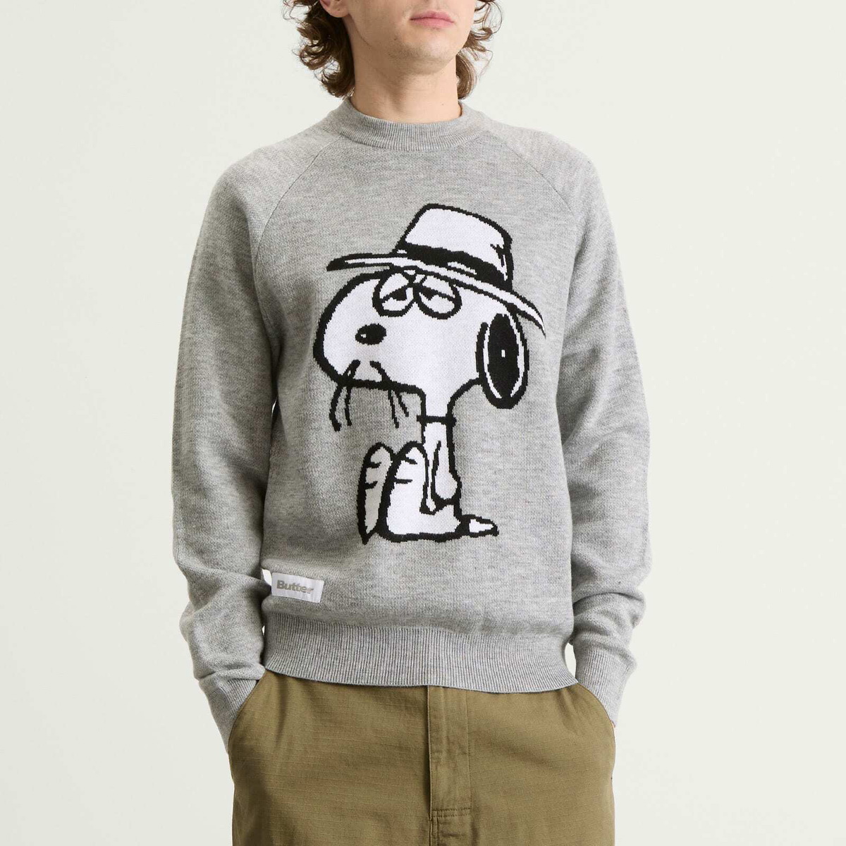 Butter Goods Men's x Peanuts Spike Knit Sweater in Ash Butter Goods