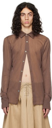 Ludovic de Saint Sernin Brown Slim Shirt