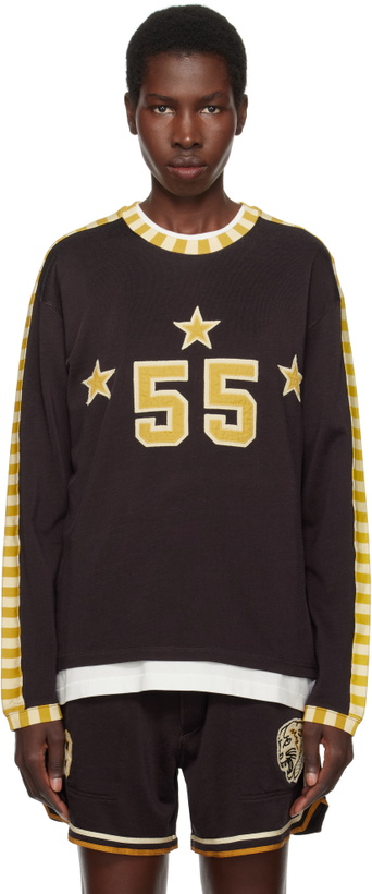 Photo: Bode Brown Medalist Appliqué Long Sleeve T-shirt