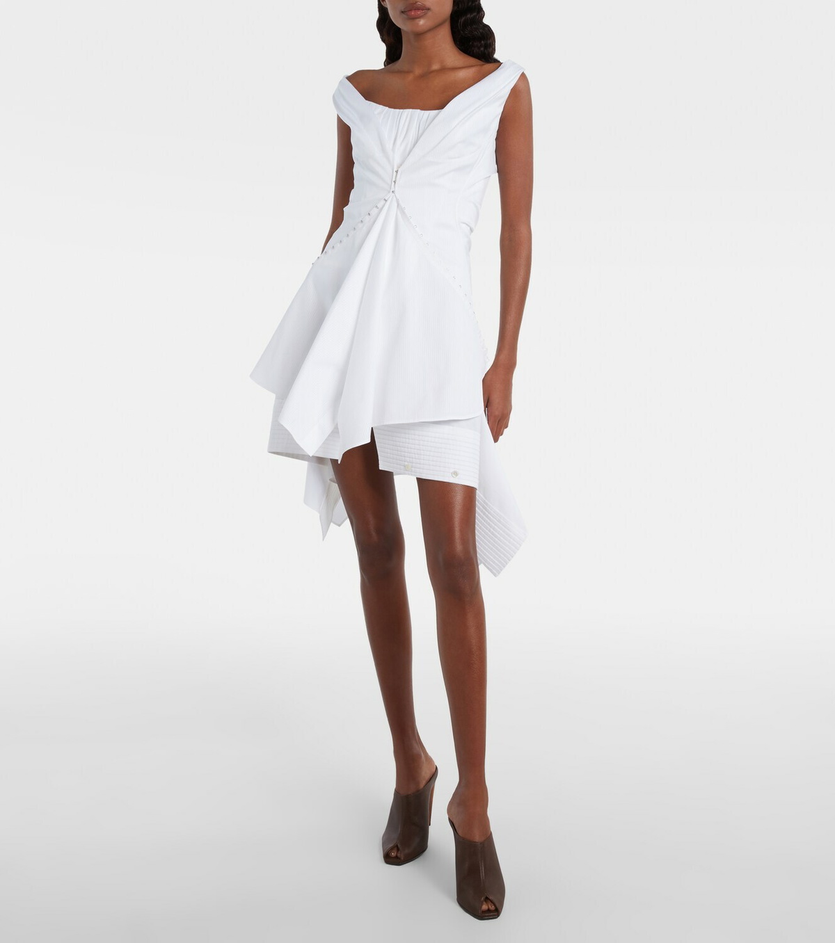 McQueen Ruffled cotton minidress