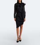 Carolina Herrera Tie-neck silk organza blouse