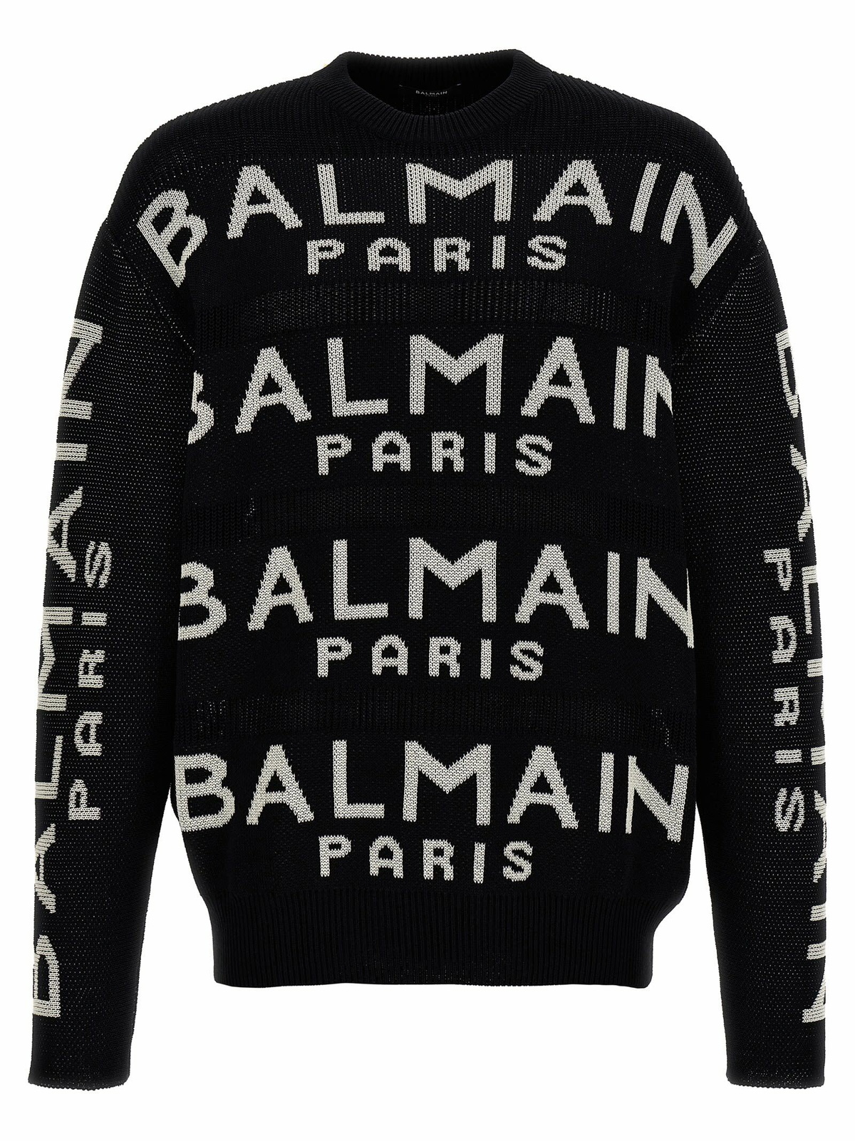 【送料&関税込】Balmain Logo Patch Double-collar Knit Sweate Balmain Logo Patch Double-Collar Knit Sweater – Cettire