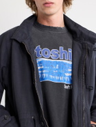 Satoshi Nakamoto - Don’t Forget to Smile Logo-Print Cotton-Jersey T-Shirt - Black