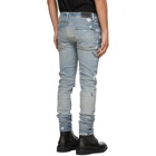 AMIRI Blue Hand Painted Slit Knee Jeans