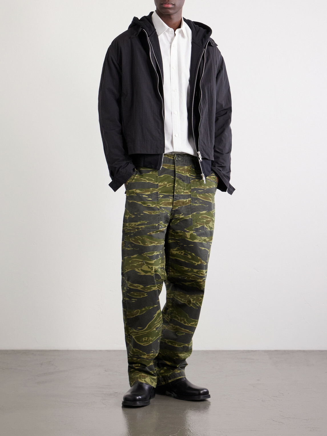 OrSlow - U.S. Army Fatigue Printed Straight-Leg Rip-Stop Cotton Trousers - Green