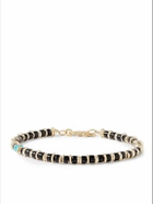 Peyote Bird - Oakland 14-Karat Gold-Plated Onyx and Turquoise Beaded Bracelet