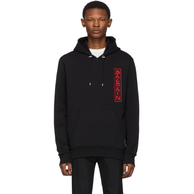 Balmain Black Sign Hoodie Balmain