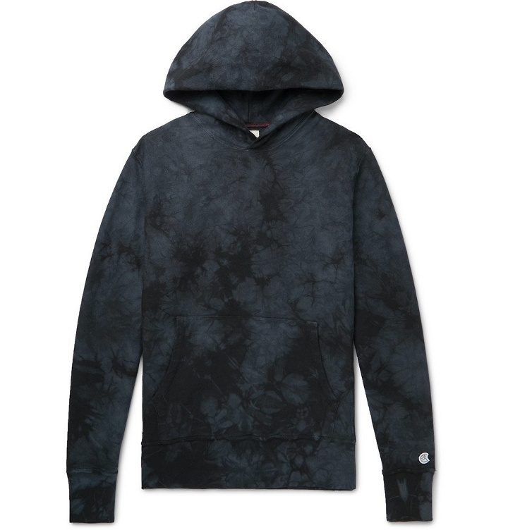 Photo: Todd Snyder Champion - Tie-Dyed Loopback Cotton-Jersey Hoodie - Black