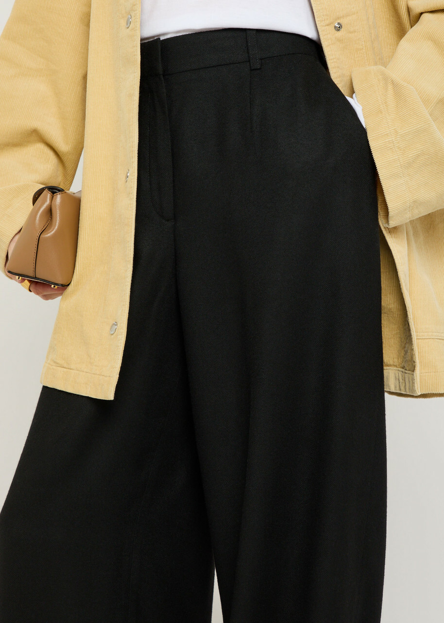 Toteme Straight-leg Flannel Trousers Black