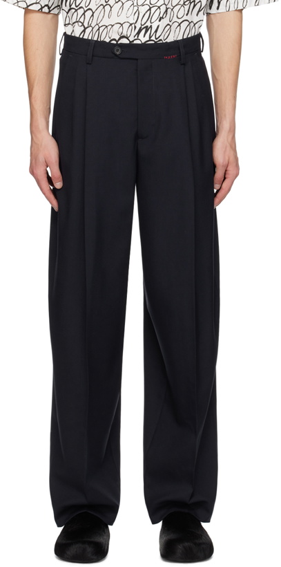 Photo: Marni Navy Pleated Trousers