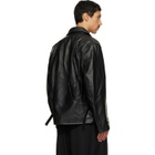 Y-3 Black Leather Blouson Jacket