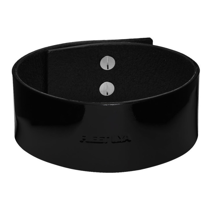 Fleet Ilya Black Patent Padlock Collar Fleet Ilya