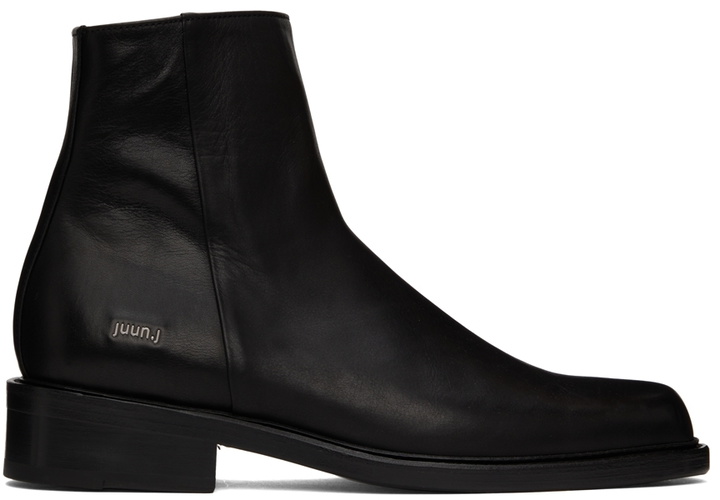 Photo: Juun.J Black Leather Chelsea Boots