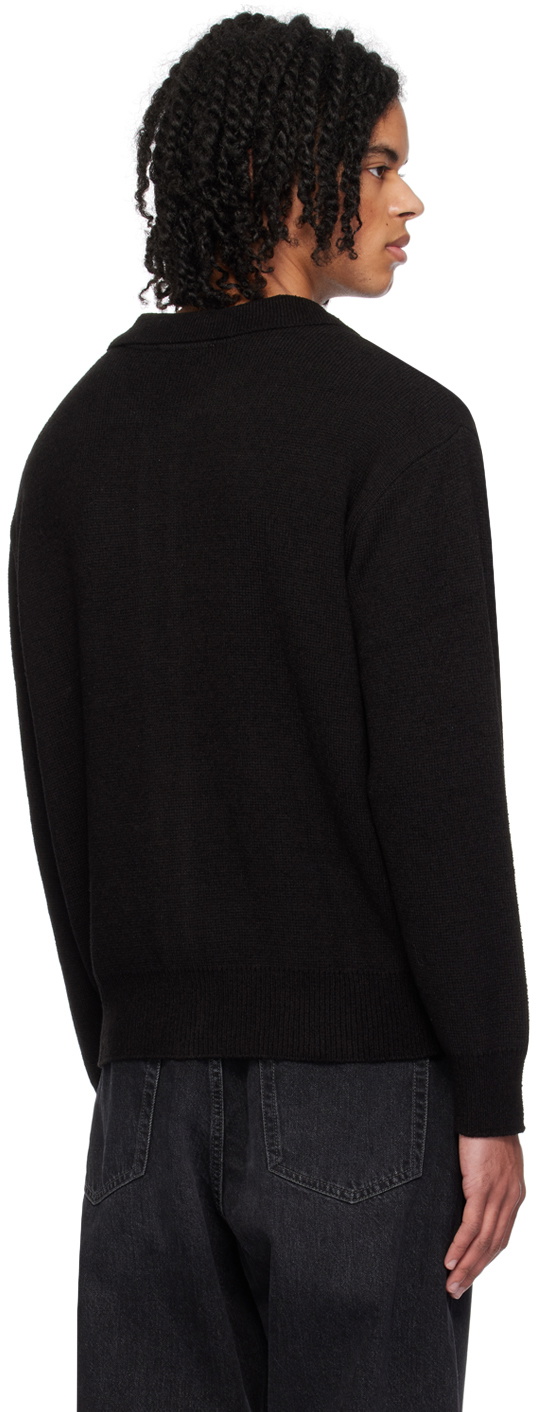 Dunst Black Spread Collar Cardigan