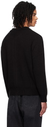 Dunst Black Spread Collar Cardigan