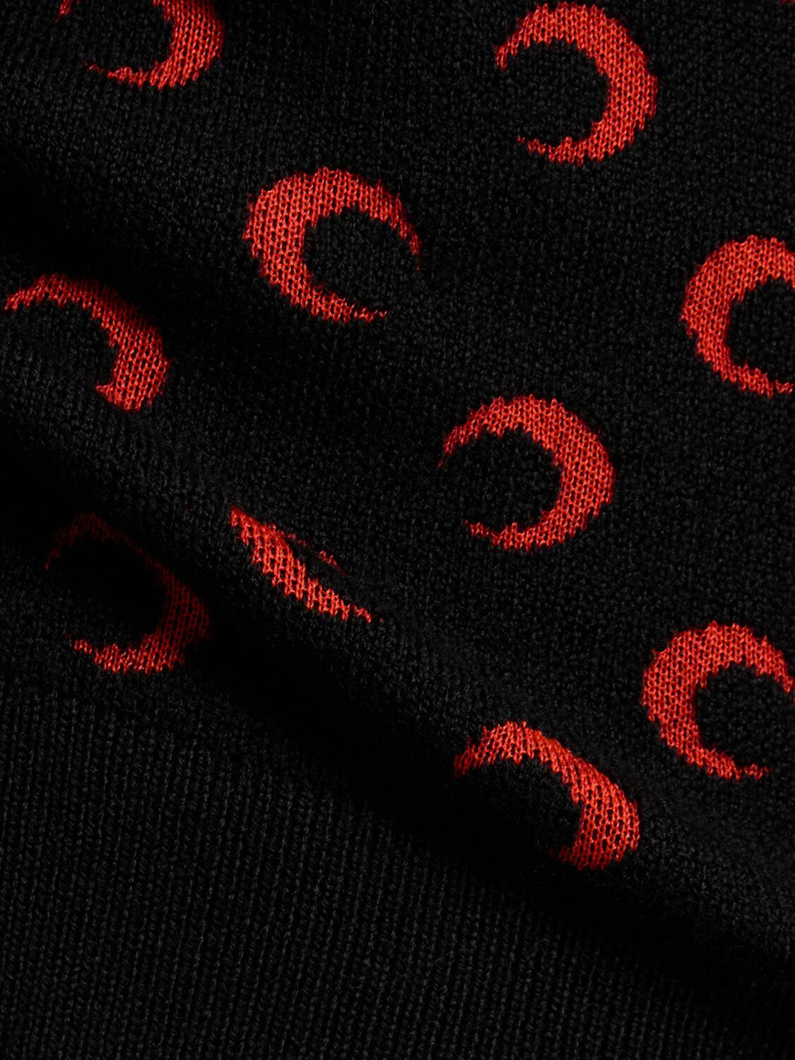 MARINE SERRE Moon Jacquard Knit Fitted Sweater Marine Serre