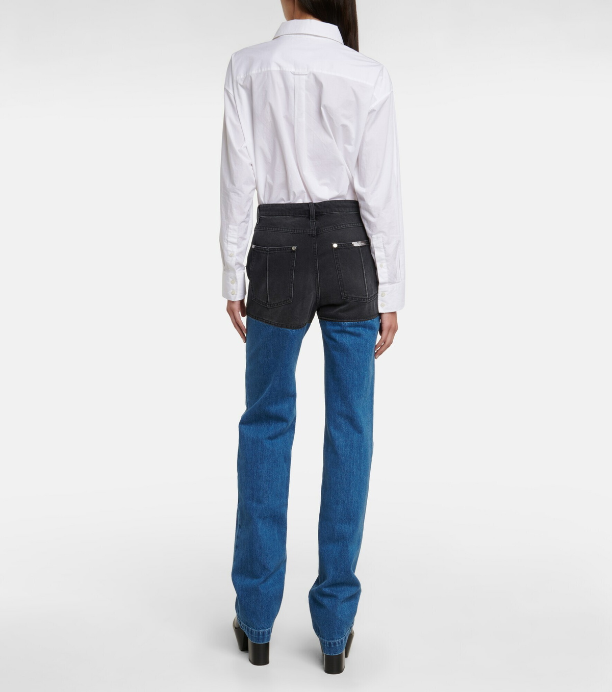 Peter Do - Two-tone high-rise straight jeans