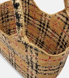 Burberry Burberry Check Large raffia tote bag
