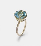 Ileana Makri Solitaire Crown 18kt gold ring with topaz and diamonds