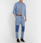 Officine Generale - Patchwork Cotton-Twill Trousers - Men - Blue