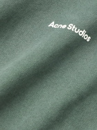 Acne Studios - Franklin Logo-Print Fleece-Back Cotton-Jersey Hoodie - Green