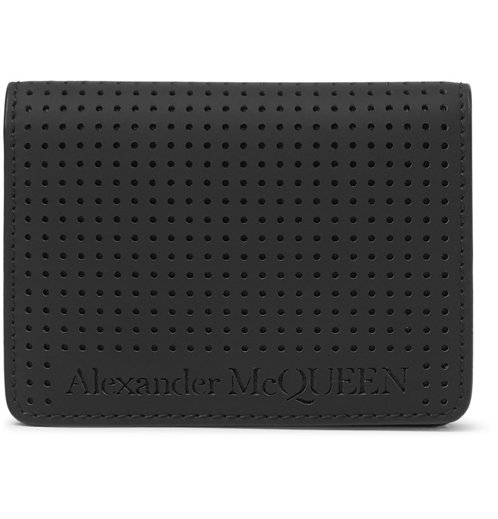 Photo: Alexander McQueen - Perforated Leather Cardholder - Black