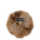 Balenciaga Beige Holli Faux Fur Scrunchie