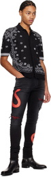 AMIRI Black XO Snake Jeans