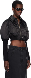 VAQUERA Black Aviator Bomber Jacket
